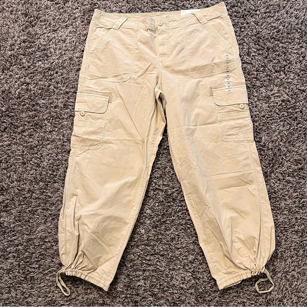 American Eagle baggy jogger stretch pants women’s size 20 tan NWT